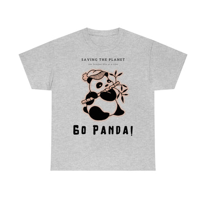 Lets Save The Planet with Panda - Go Panda T-Shirt - Unisex Heavy Cotton Tee
