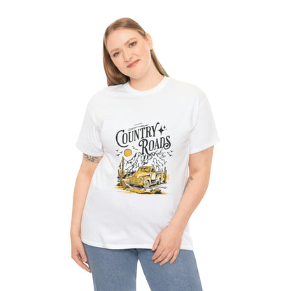 Country road a great adventures -- Unisex Heavy Cotton Tee