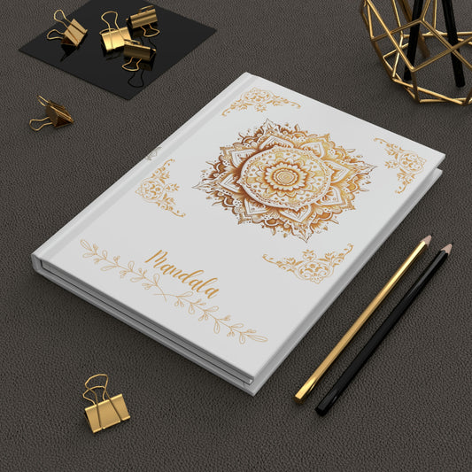 Golden Blossom: Spiritual Radiance Mandala Design Hardcover Matte Journal