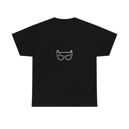 Black Cat on his own style - Inverse Colour- Unisex Heavy Cotton Tee