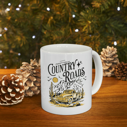 Country road a great adventures  -- Ceramic Mug 11oz
