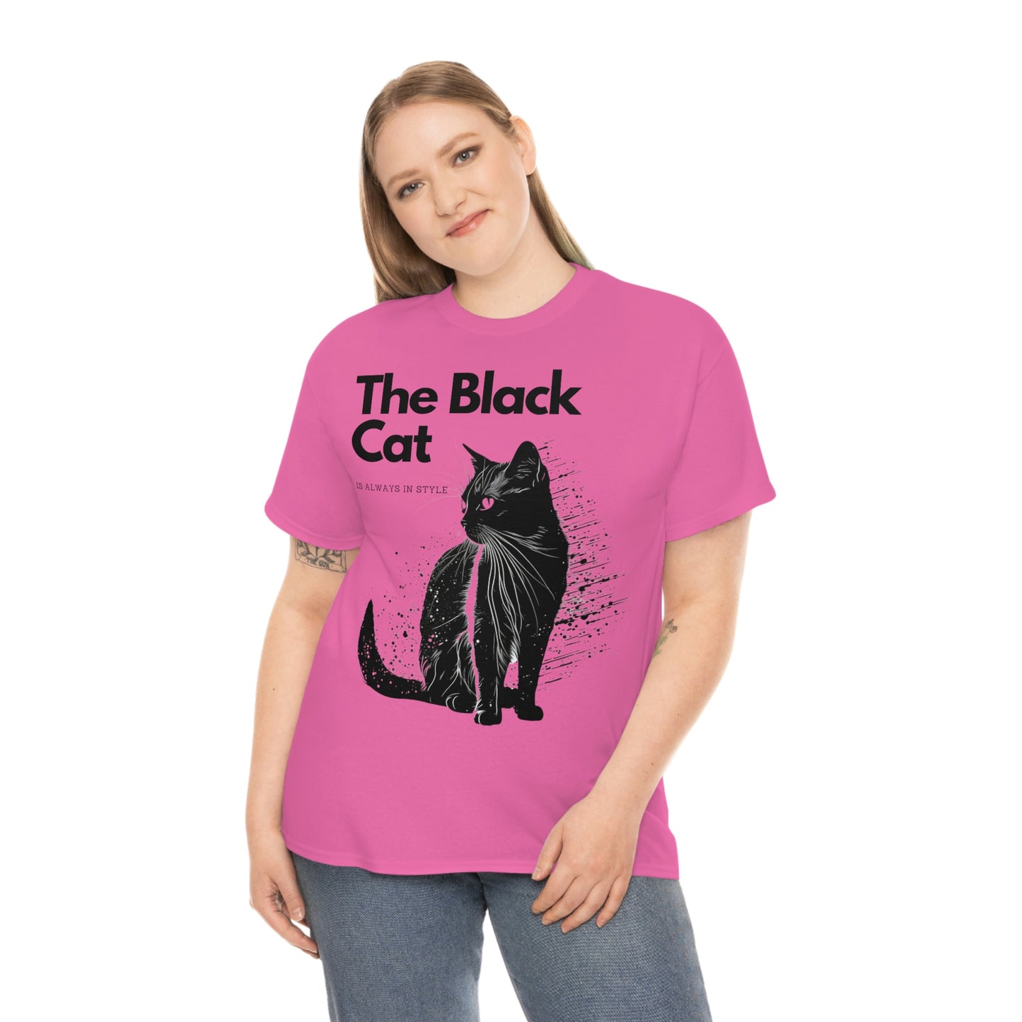 Black Cat always comes in a style - High quality Unisex Heavy Cotton Tee T-Shirt