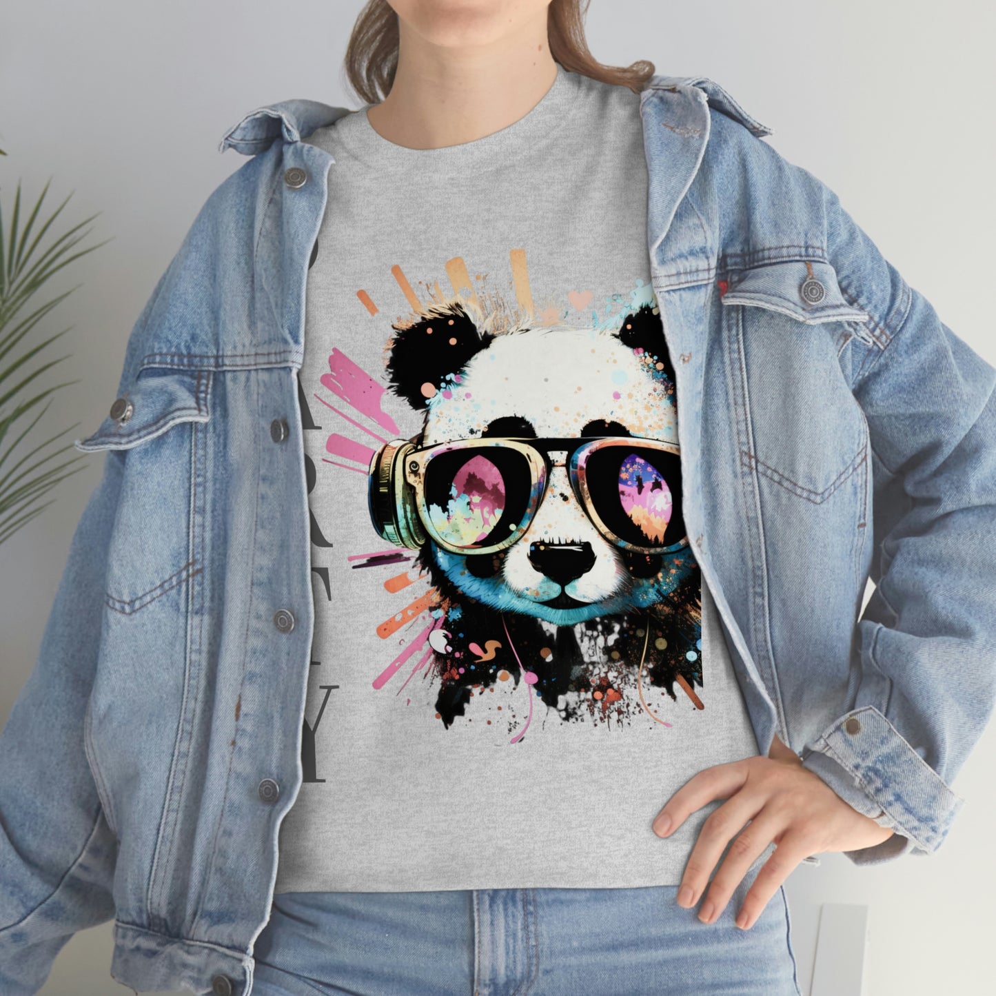 "Panda, Groove, Party!" - T-Shirt and Panda - Unisex Heavy Cotton Tee