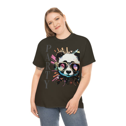 "Panda, Groove, Party!" - T-Shirt and Panda - Unisex Heavy Cotton Tee