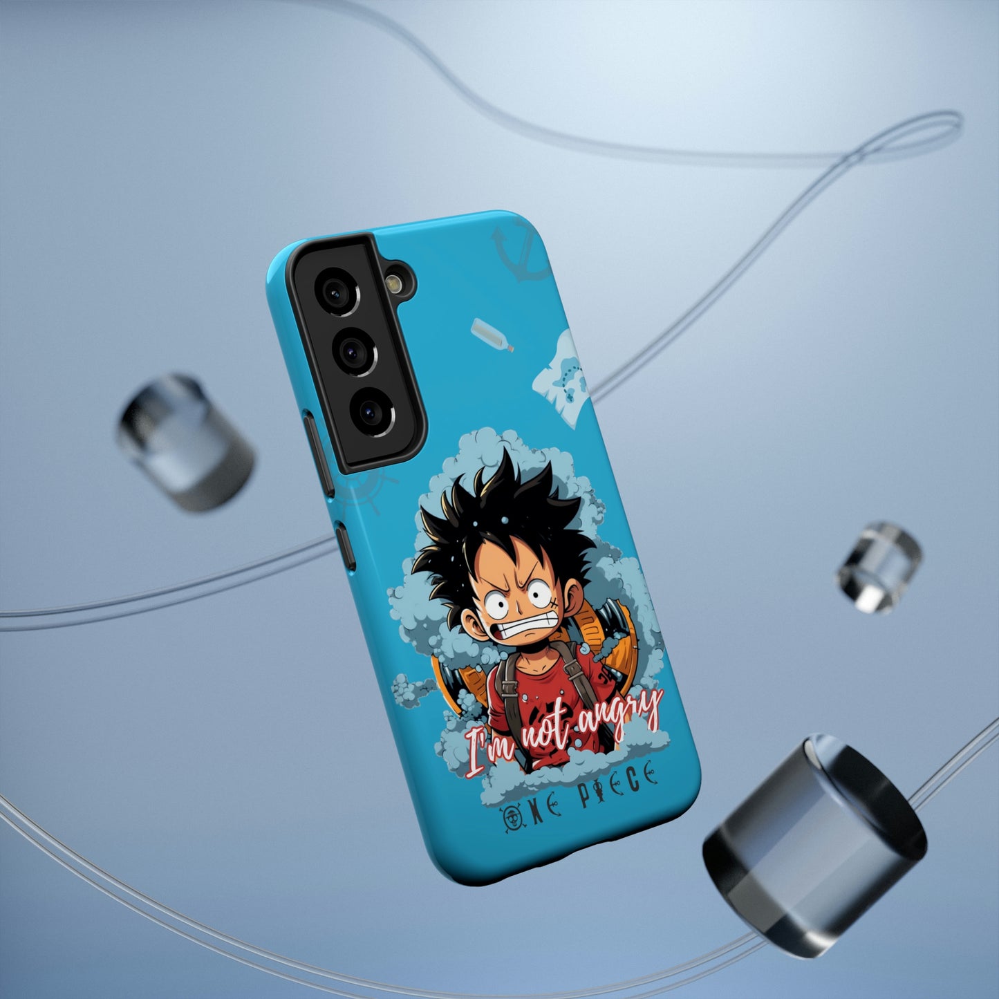 Protect your phone from damage and make a statement with our new Impact-Resistant Cases featuring Luffy's cute angry face design, because who doesn't want a phone as tough as a pirate with a rubber body?