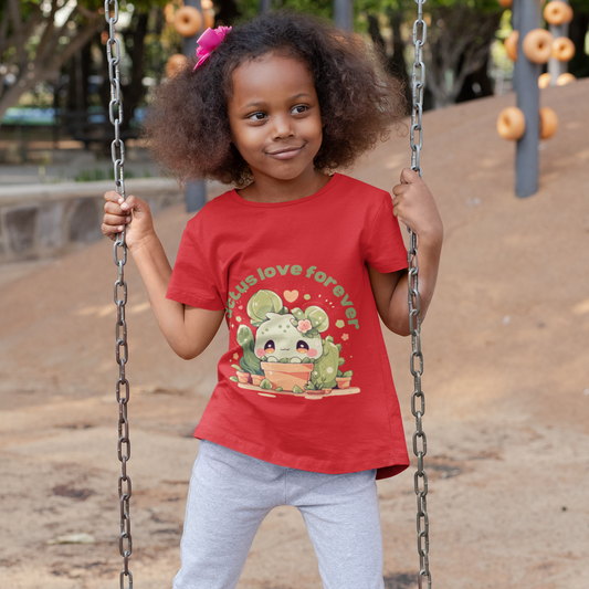 Cute and playful vector cartoon images of cacti make for eye-catching designs on Kids Heavy Cotton™ Tees.